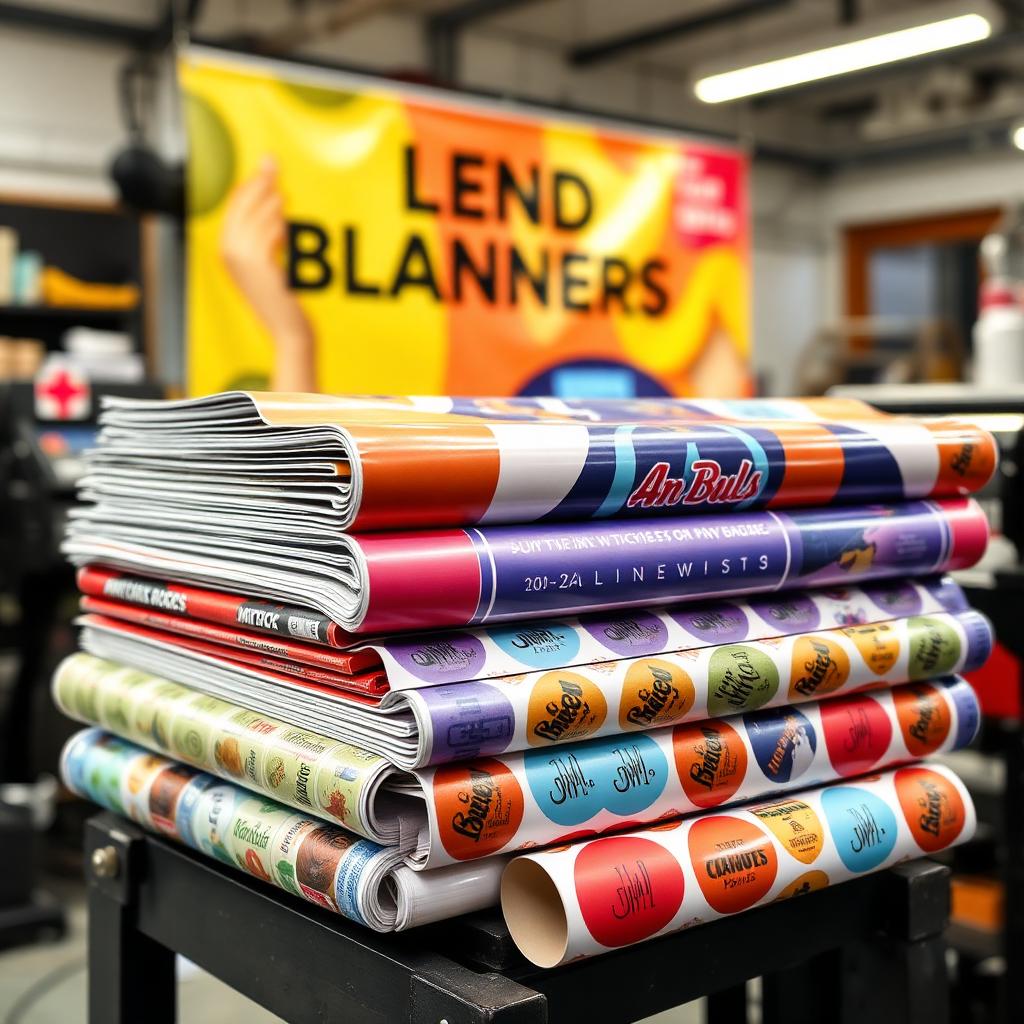Banners e adesivos impressos em diferentes substratos